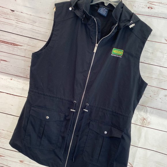 Charles River Apparel Jackets & Blazers - SOLD Howard Hanna Hooded Black Sleeveless Vest NWOT
